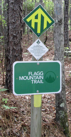 Signage at Flagg Mountain Northwest Trailhead