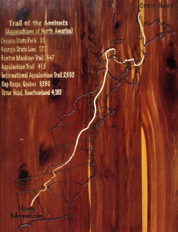 Trail of the Ancients Varnished Carved Wood Map