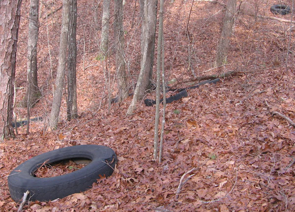 Tires dumped on Horn Mountain