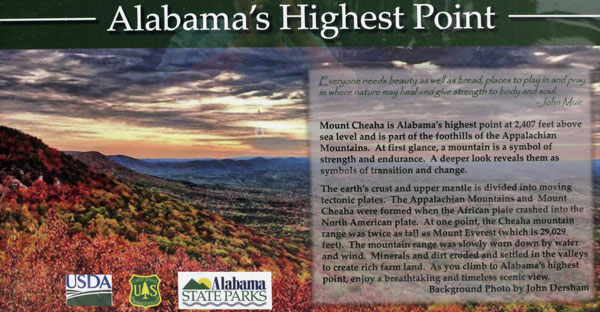 Alabama High Point Sign