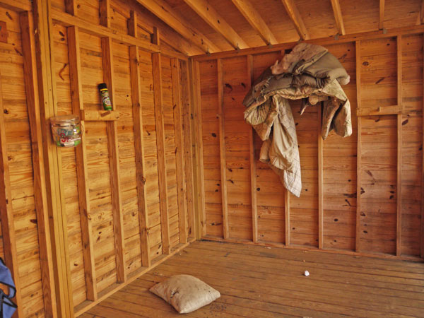 Inside of Hawkins Hollow Shelter