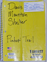 Cover of Davis Mountain Shelter 2016 - 2020 Log Book