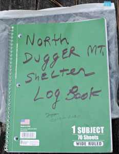 Cover of North Dugger Mountain Shelter 2019 - ? Log Book