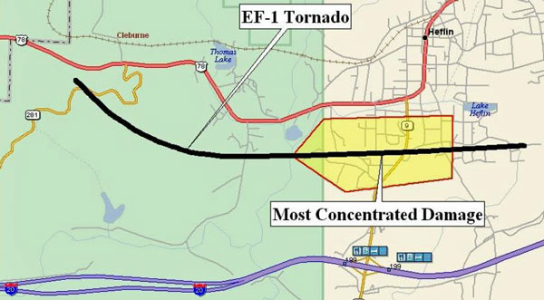 Mother's Day Tornado Map